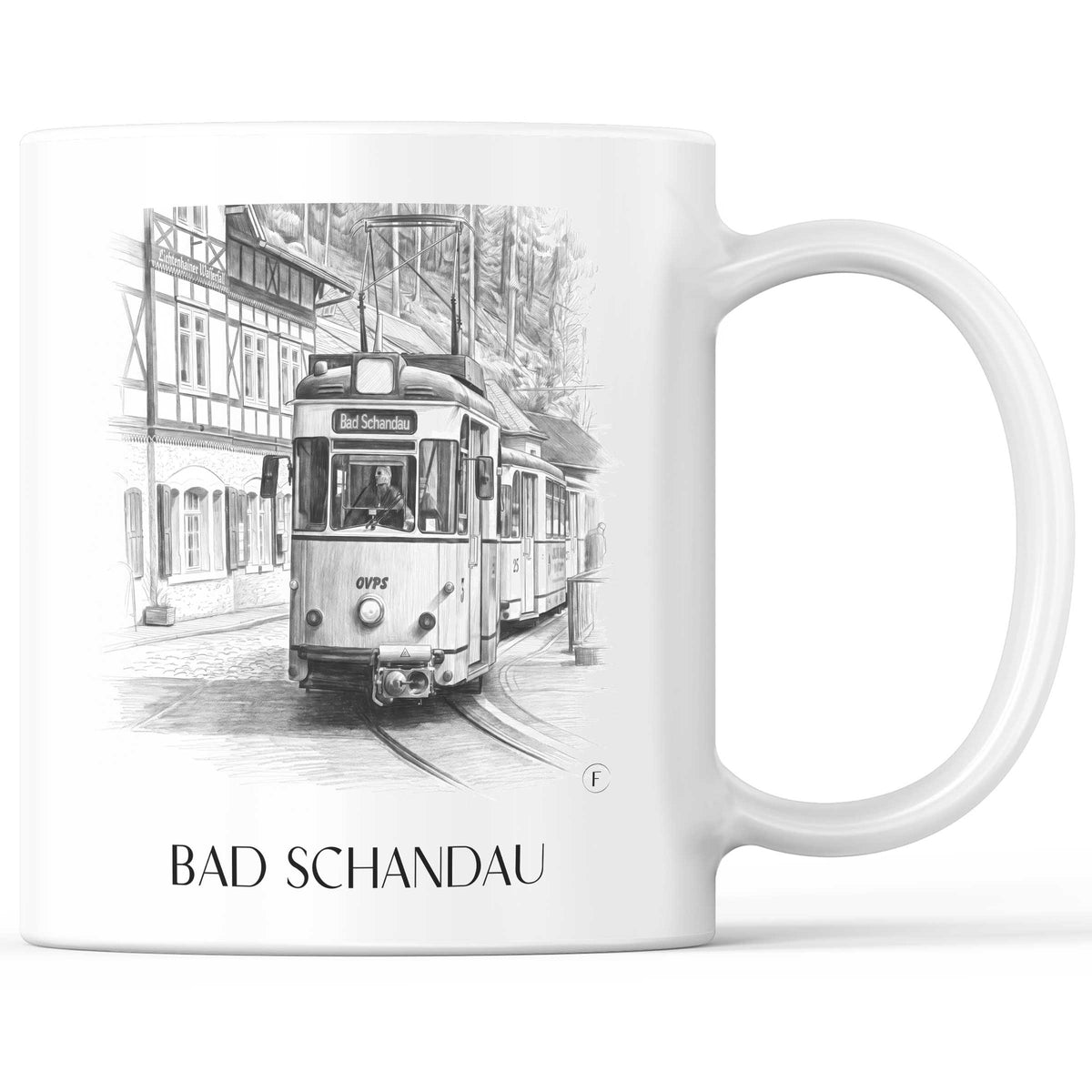 Bad Schandau Kaffeebecher - Sächsische Schweiz - Deutschland Becher - Kaffeetasse im Zeichnung Stil