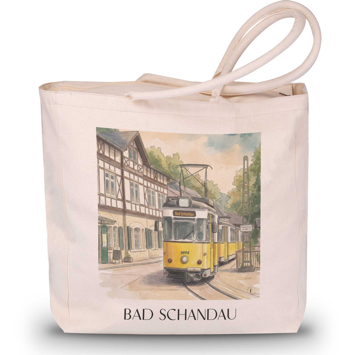 Bad Schandau Shopping Tasche - Sächsische Schweiz - Deutschland Tote Bag - Einkaufstasche im Aquarell Stil - favplace