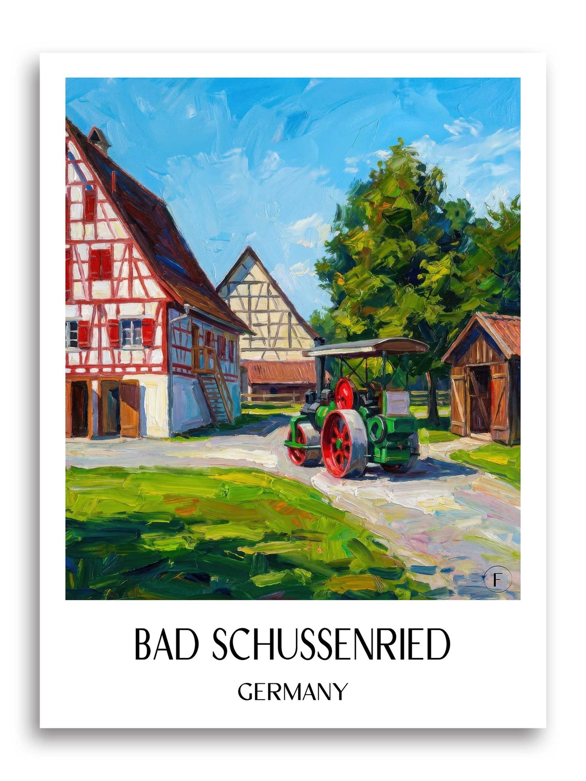 Bad Schussenried Poster - Oberschwaben - Deutschland Kunstdruck - Ölgemälde von A4 bis A1 - favplace