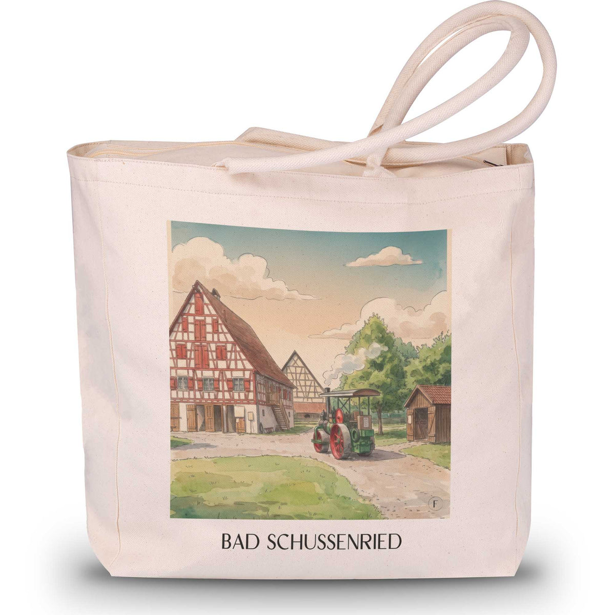 Bad Schussenried Shopping Tasche - Oberschwaben - Deutschland Tote Bag - Einkaufstasche im Aquarell Stil - favplace