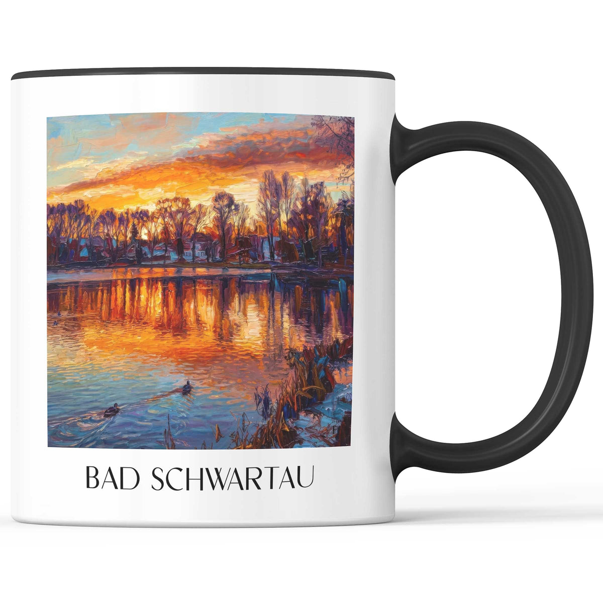 Bad Schwartau Kaffeebecher - Ostholstein - Deutschland Becher - Kaffeetasse im Ölgemälde Stil - favplace
