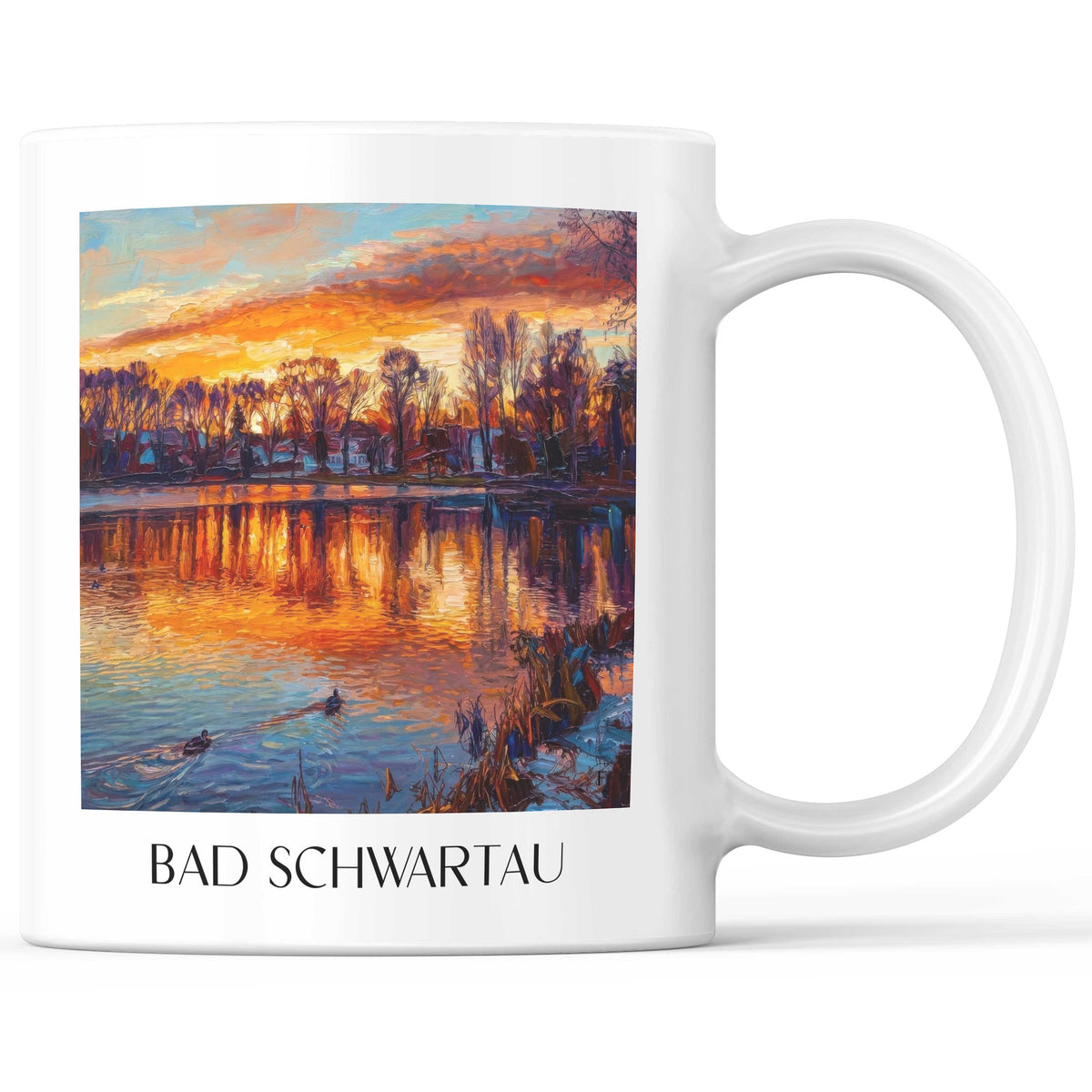 Bad Schwartau Kaffeebecher - Ostholstein - Deutschland Becher - Kaffeetasse im Ölgemälde Stil - favplace