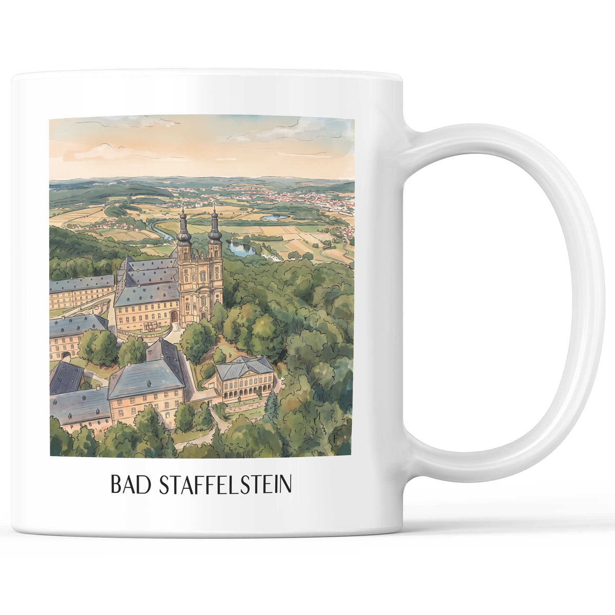bad-staffelstein-frankenwald-deutschland-kaffeebecher-aquarell