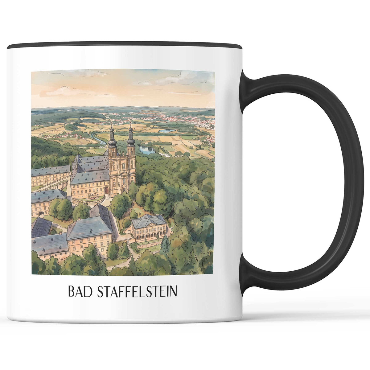 Bad Staffelstein Kaffeebecher - Frankenwald - Deutschland Becher - Kaffeetasse im Aquarell Stil