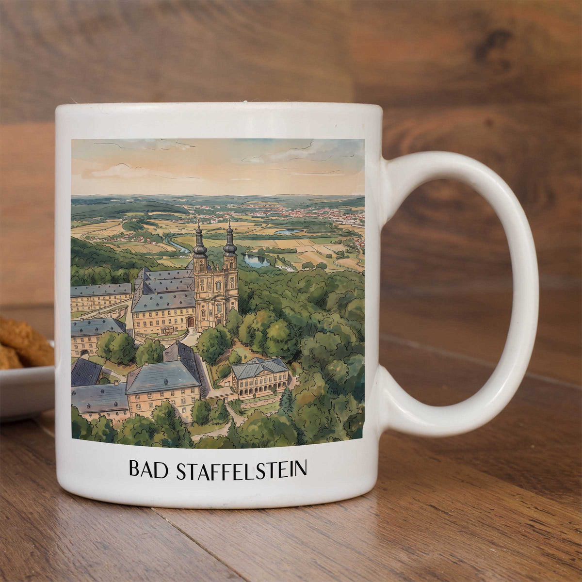 bad-staffelstein-frankenwald-deutschland-kaffeebecher-aquarell