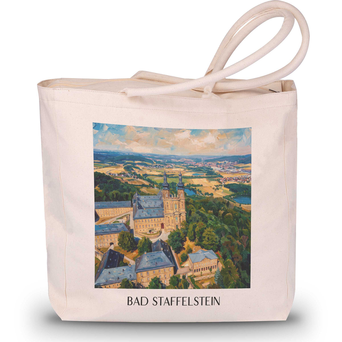 Bad Staffelstein Shopping Tasche - Frankenwald - Deutschland Tote Bag - Einkaufstasche im Ölgemälde Stil - favplace