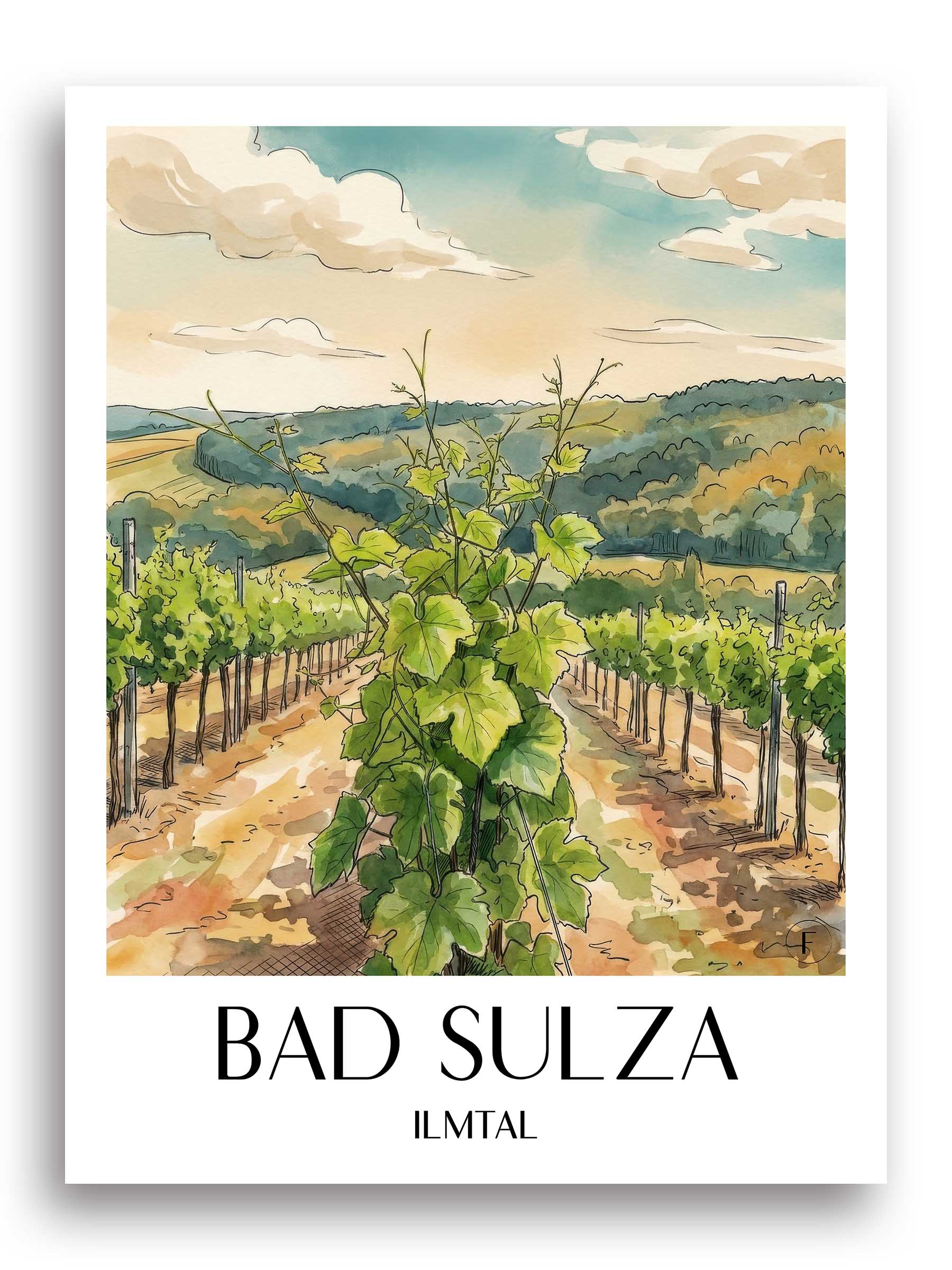 bad-sulza-ilmtal-deutschland-poster-aquarell