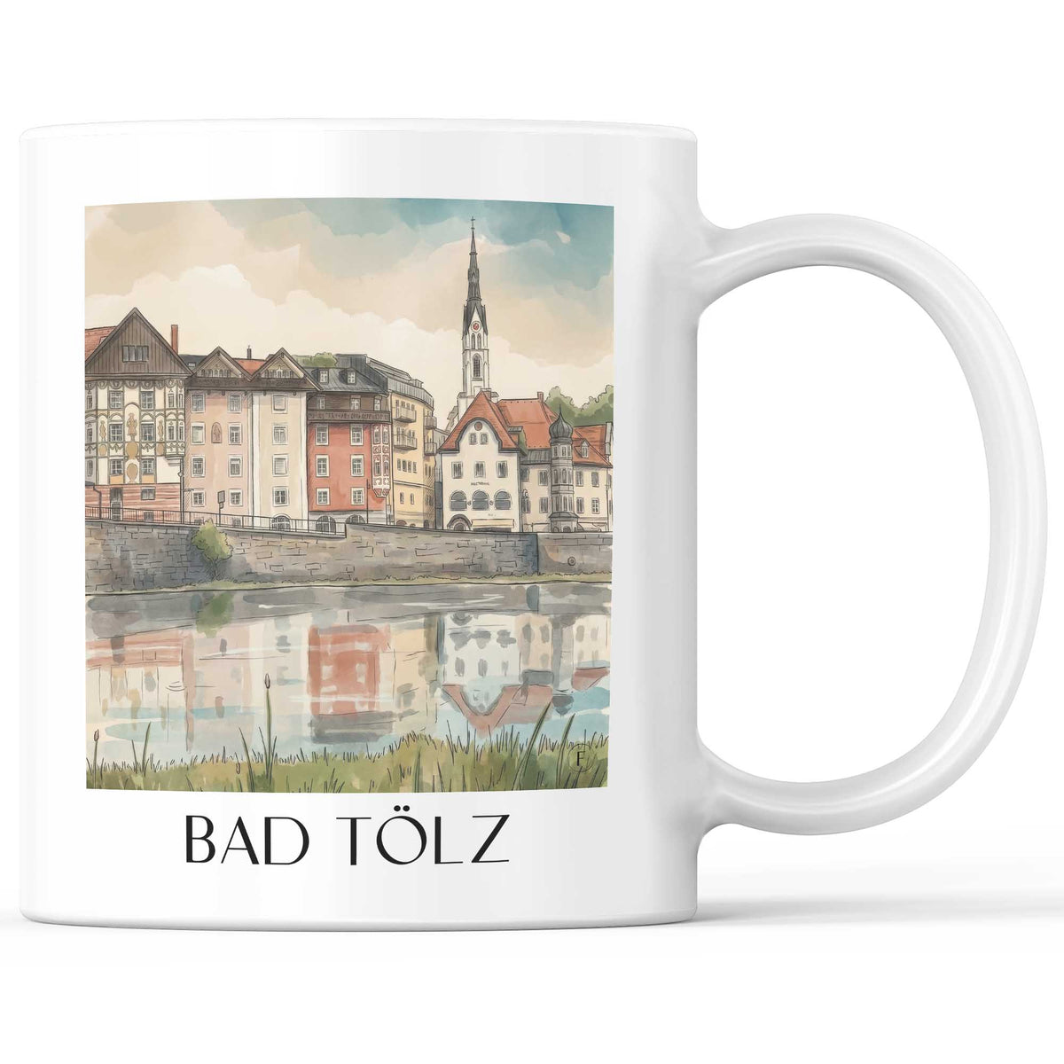 Bad Tölz Kaffeebecher - Tölzer Land - Deutschland Becher - Kaffeetasse im Aquarell Stil - favplace
