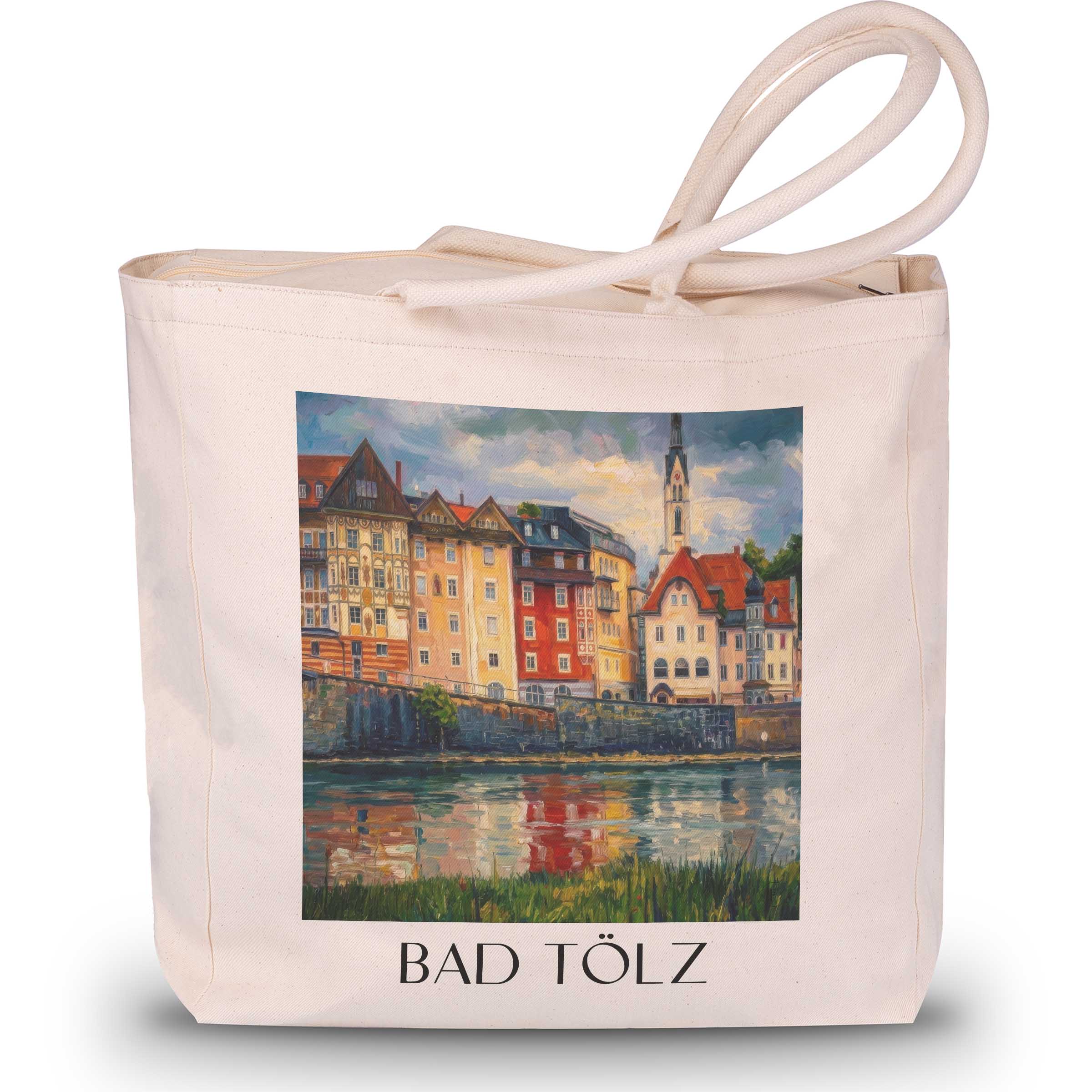 bad-tölz-tölzer-land-deutschland-einkaufstasche-oil-painting-oelgemaelde