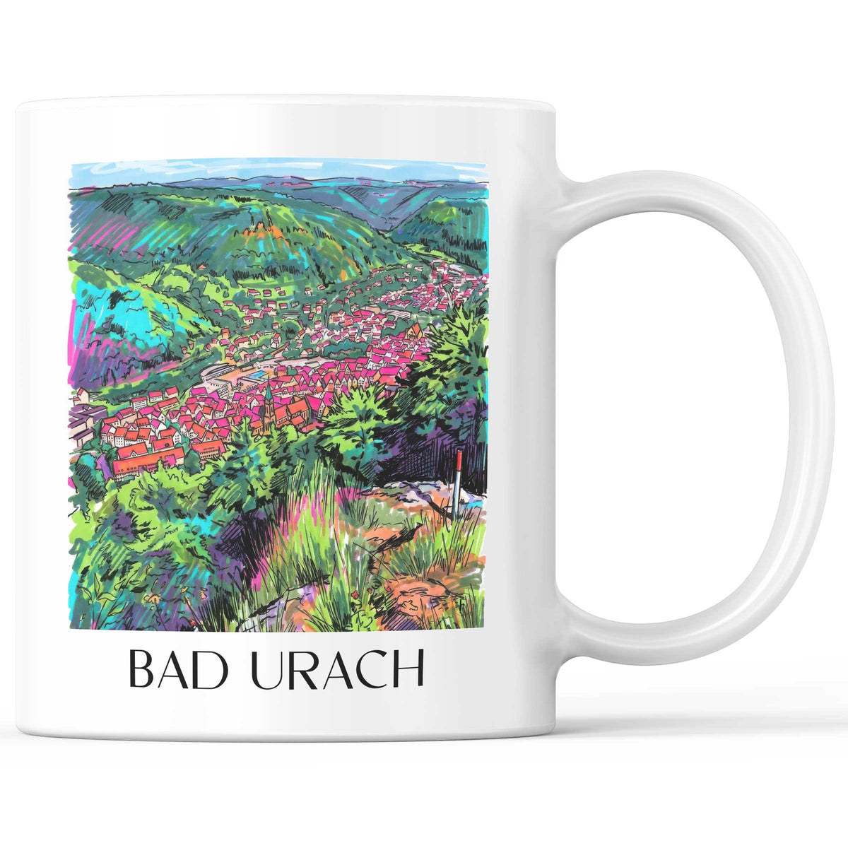 Bad Urach - Deutschland Becher - Kaffeetasse im Tag Graffiti Stil - favplace