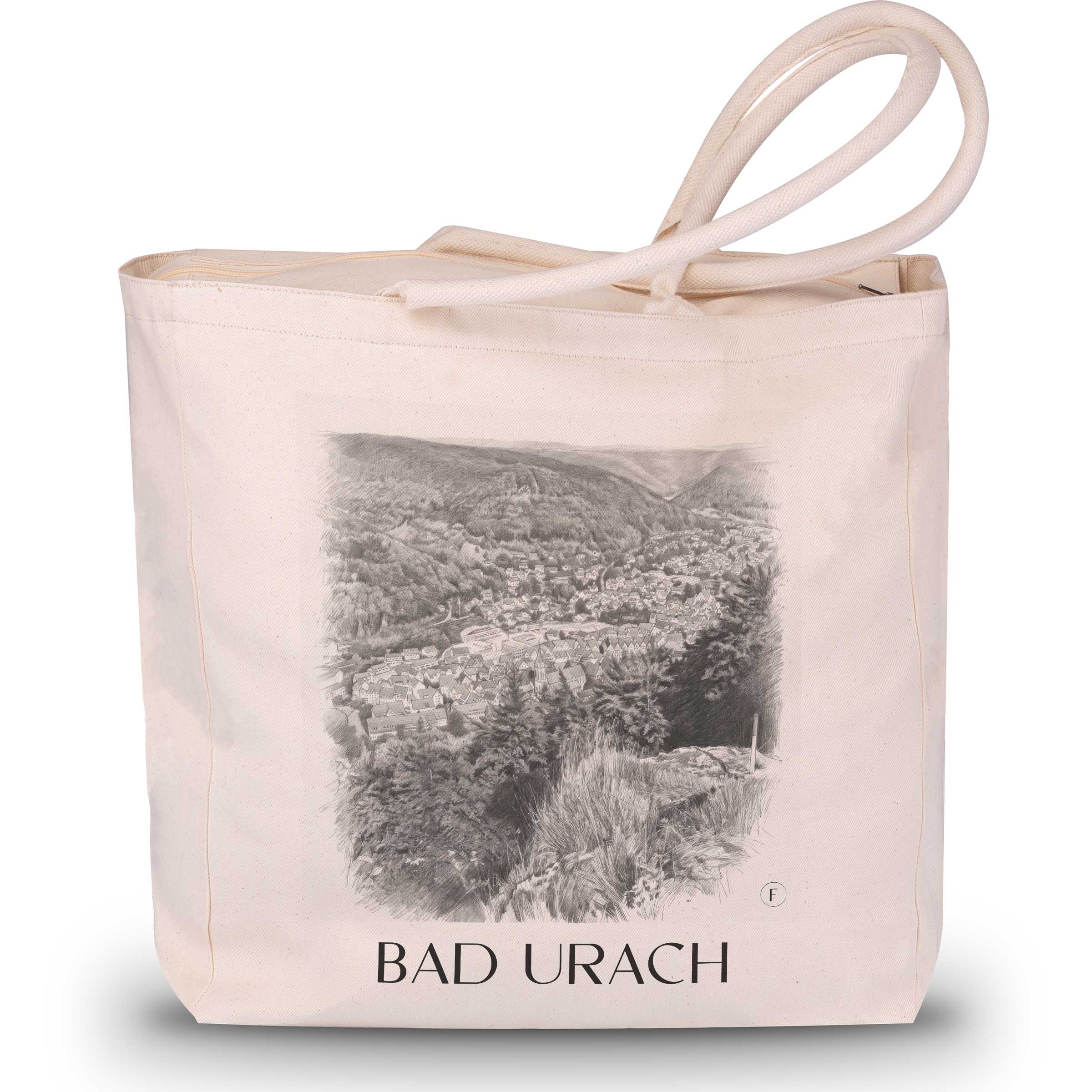 bad-urach-deutschland-einkaufstasche-bleistift-zeichnung-drawing