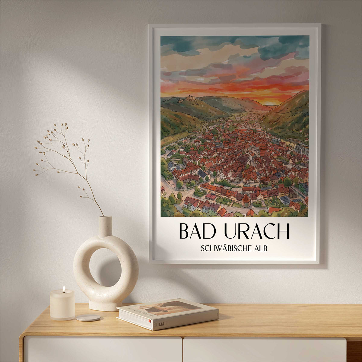 bad-urach-schwäbische-alb-deutschland-poster-aquarell