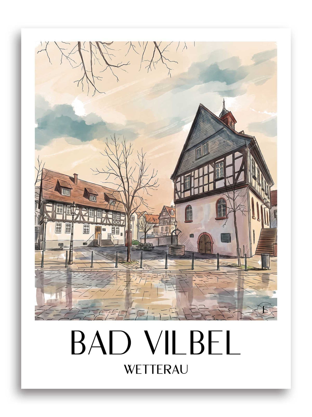 bad-vilbel-wetterau-deutschland-poster-aquarell