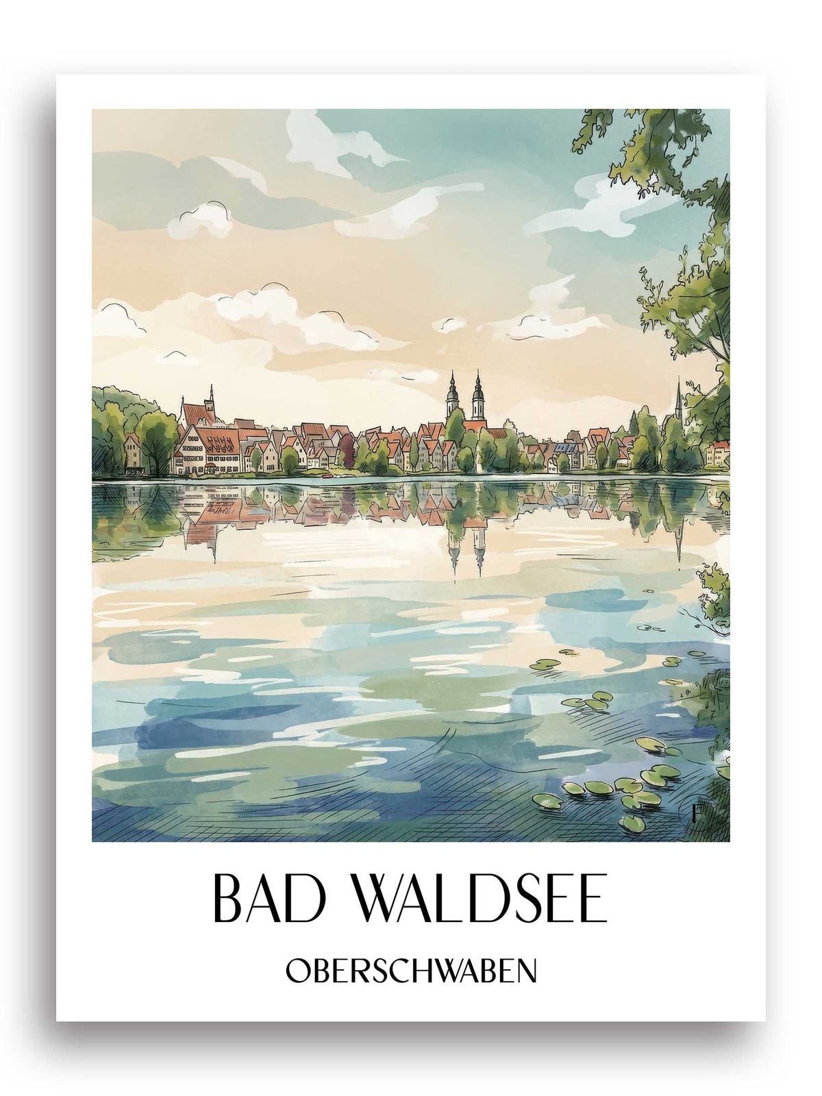 bad-waldsee-oberschwaben-deutschland-poster-aquarell