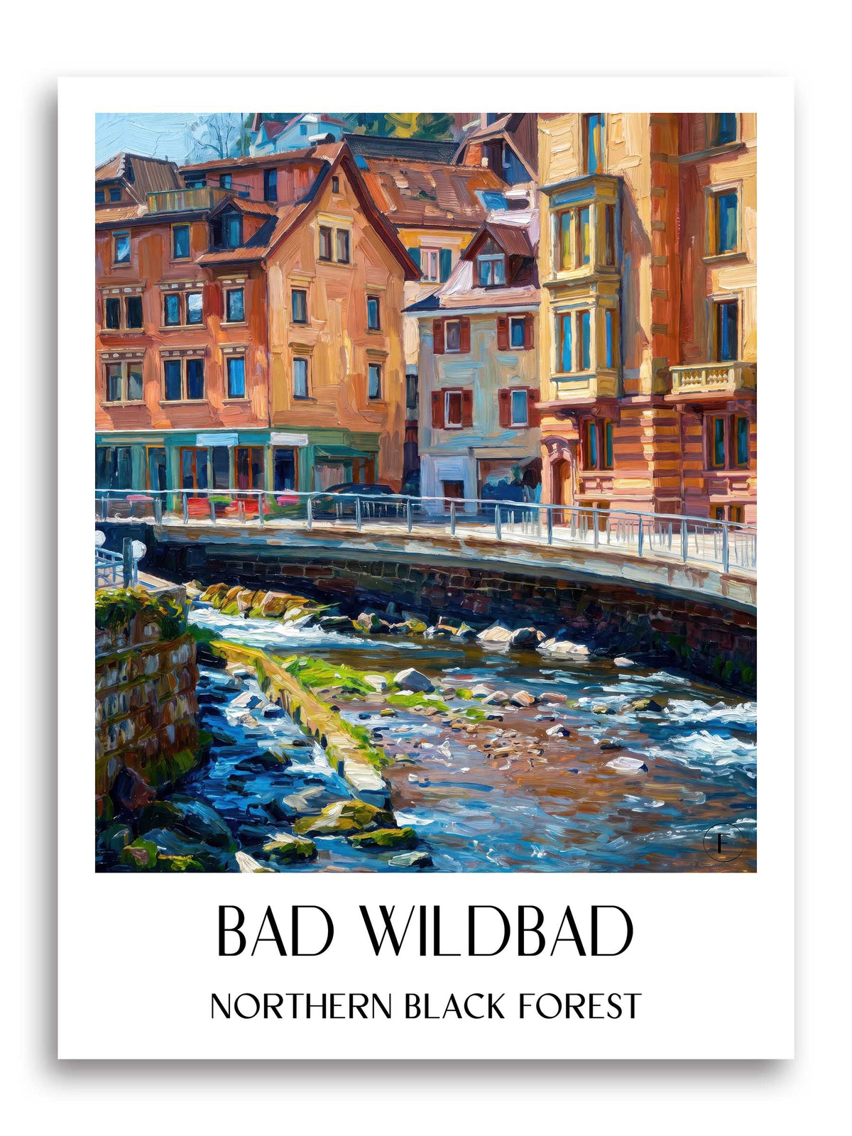 Bad Wildbad Poster - Nordschwarzwald - Deutschland Kunstdruck - Ölgemälde von A4 bis A1 - favplace