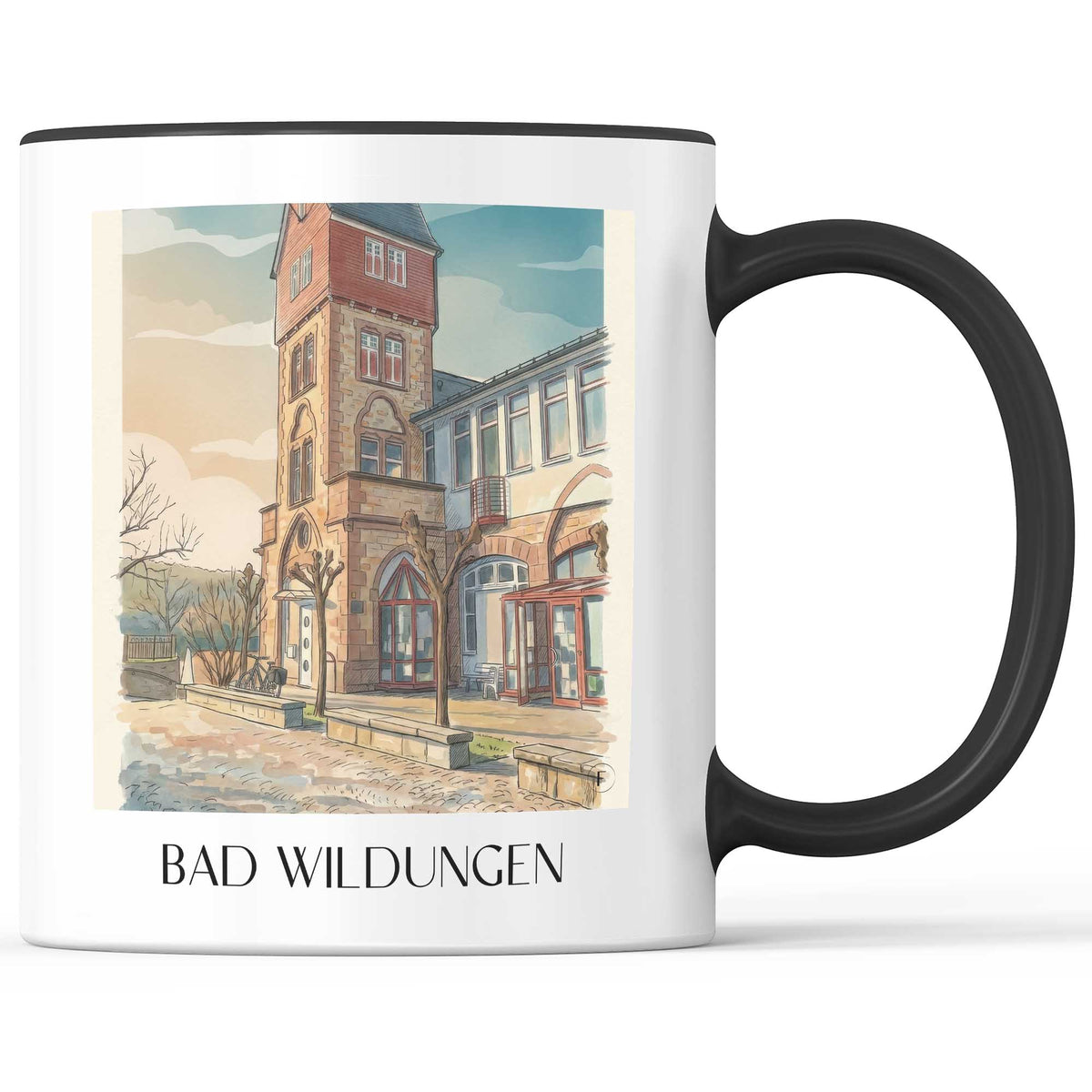 bad-wildungen-hessen-deutschland-kaffeebecher-aquarell