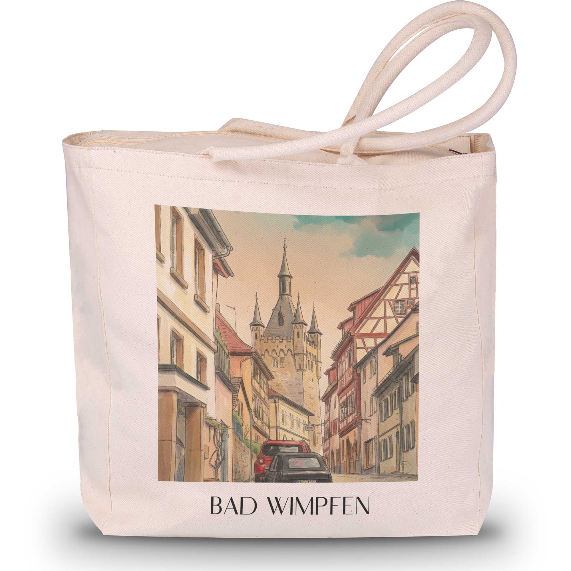 bad-wimpfen-neckartal-deutschland-einkaufstasche-aquarell