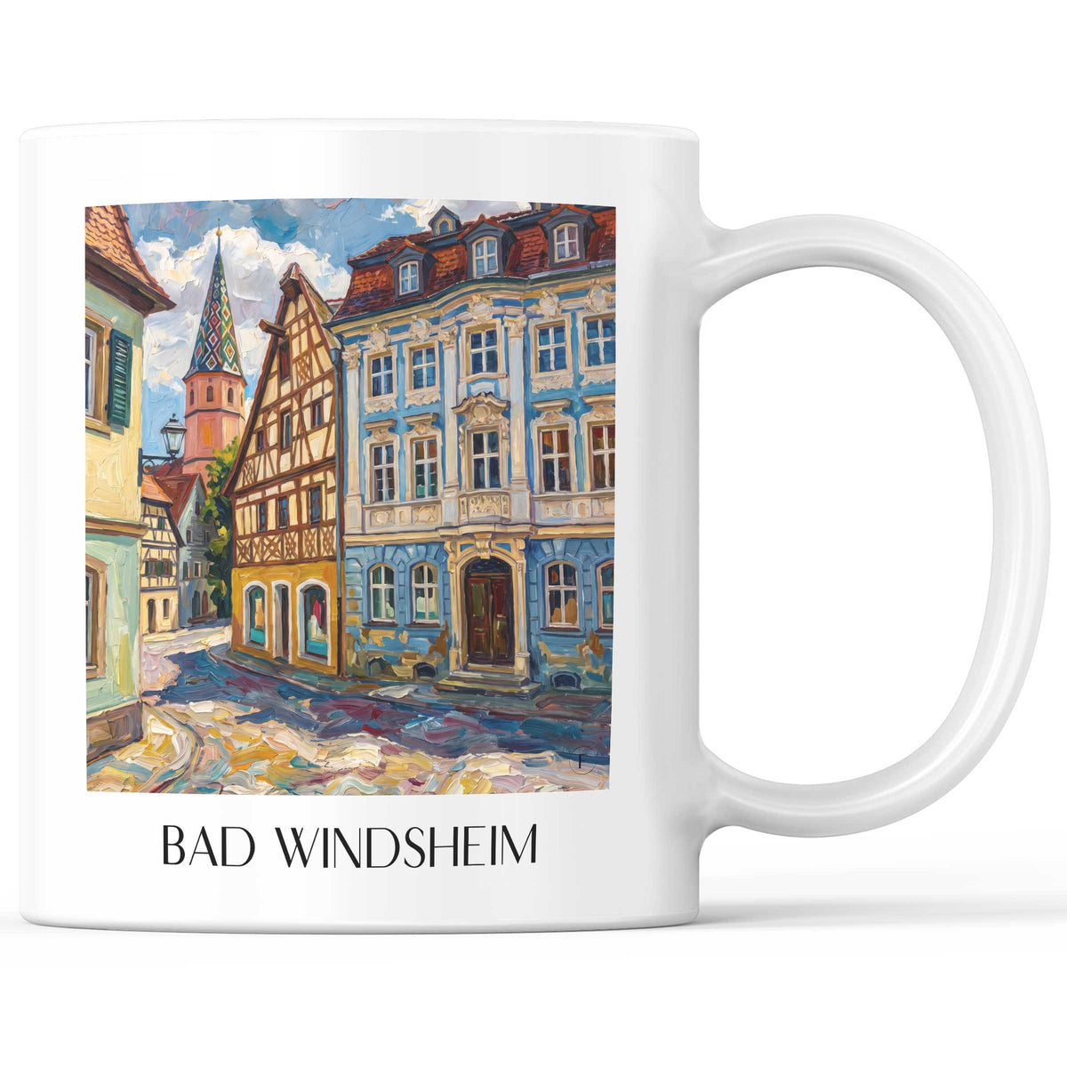 Bad Windsheim Kaffeebecher - Mittelfranken - Deutschland Becher - Kaffeetasse im Ölgemälde Stil - favplace
