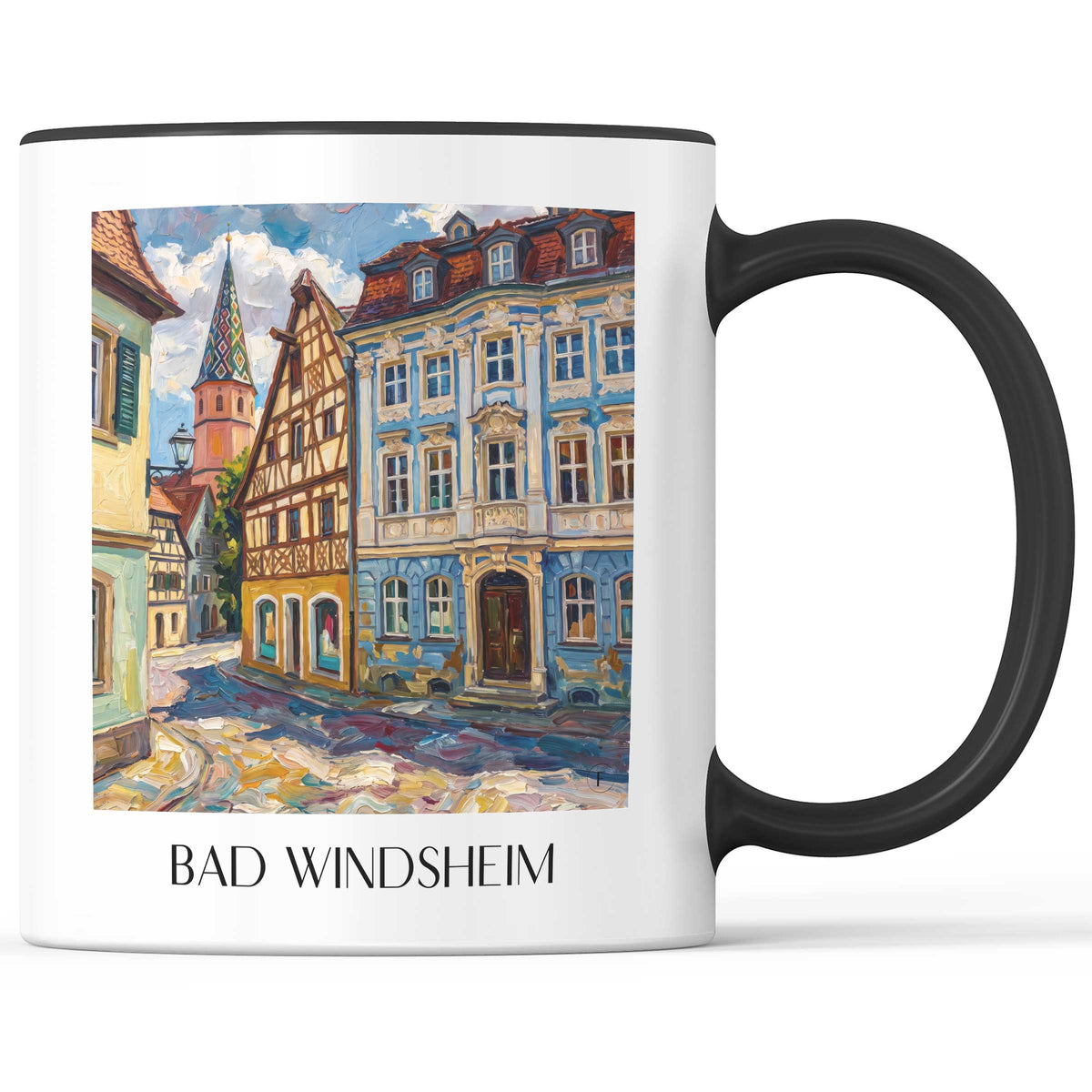 Bad Windsheim Kaffeebecher - Mittelfranken - Deutschland Becher - Kaffeetasse im Ölgemälde Stil - favplace