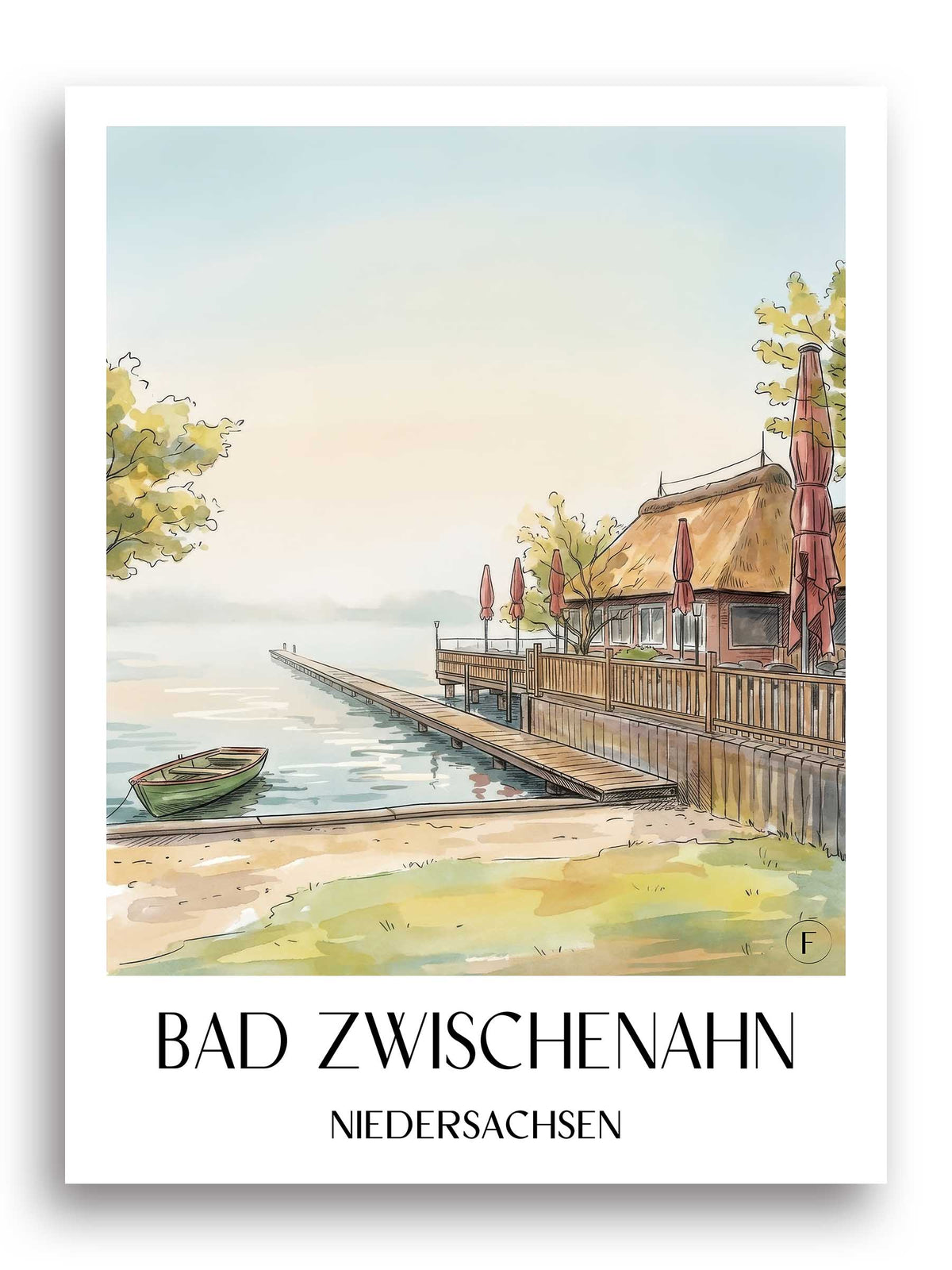 bad-zwischenahn-niedersachsen-deutschland-poster-aquarell