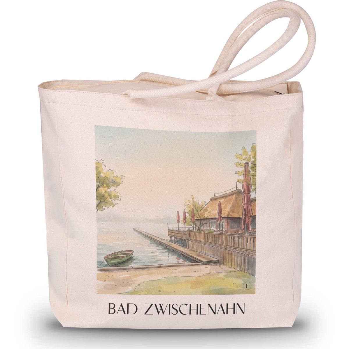 bad-zwischenahn-niedersachsen-deutschland-einkaufstasche-aquarell