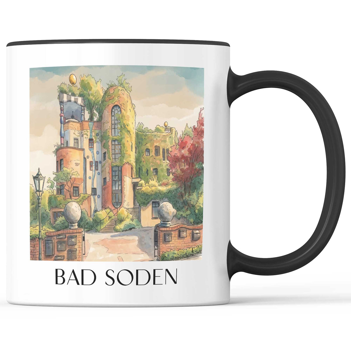 Bad soden Kaffeebecher - Taunus - Deutschland Becher - Kaffeetasse im Aquarell Stil - favplace