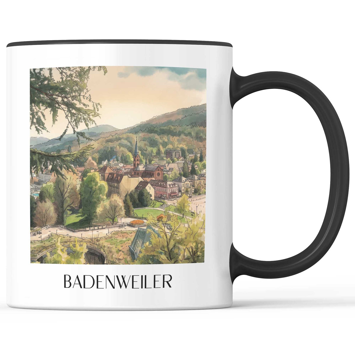 badenweiler-schwarzwald-deutschland-kaffeebecher-aquarell