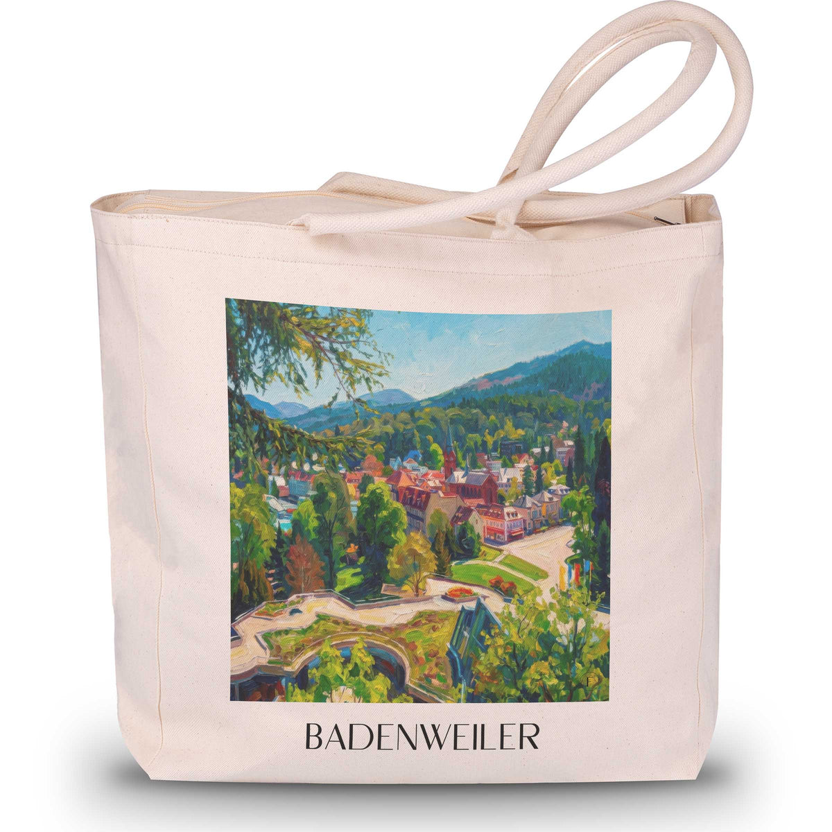 Badenweiler Shopping Tasche - Schwarzwald - Deutschland Tote Bag - Einkaufstasche im Ölgemälde Stil - favplace