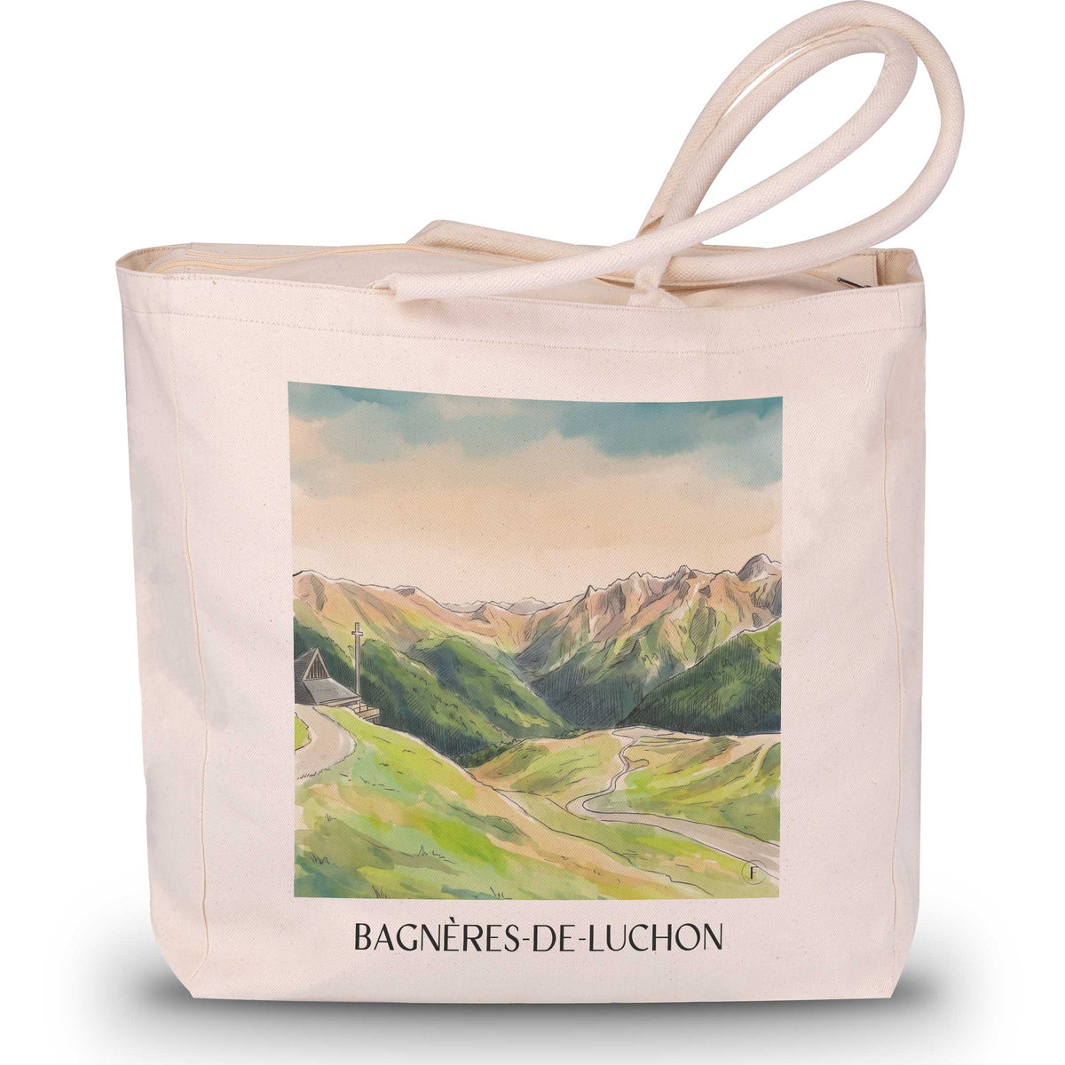 Bagnères-de-Luchon Shopping Tasche - Luchonnais - Frankreich Tote Bag - Einkaufstasche im Aquarell Stil - favplace