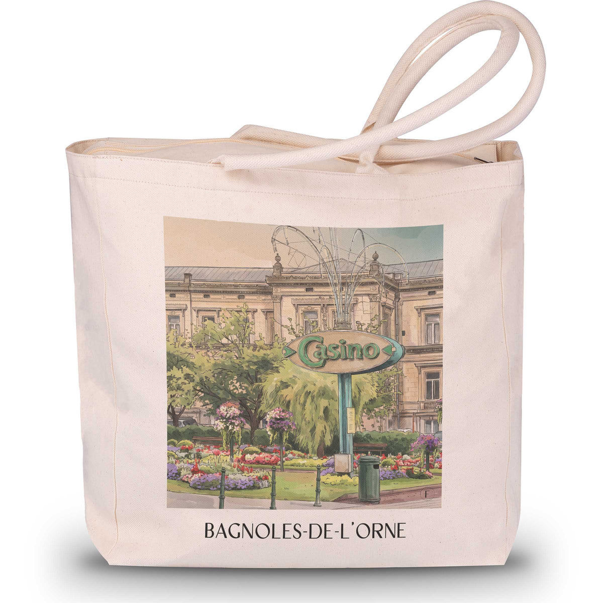 bagnoles-de-l'orne-orne-frankreich-einkaufstasche-aquarell