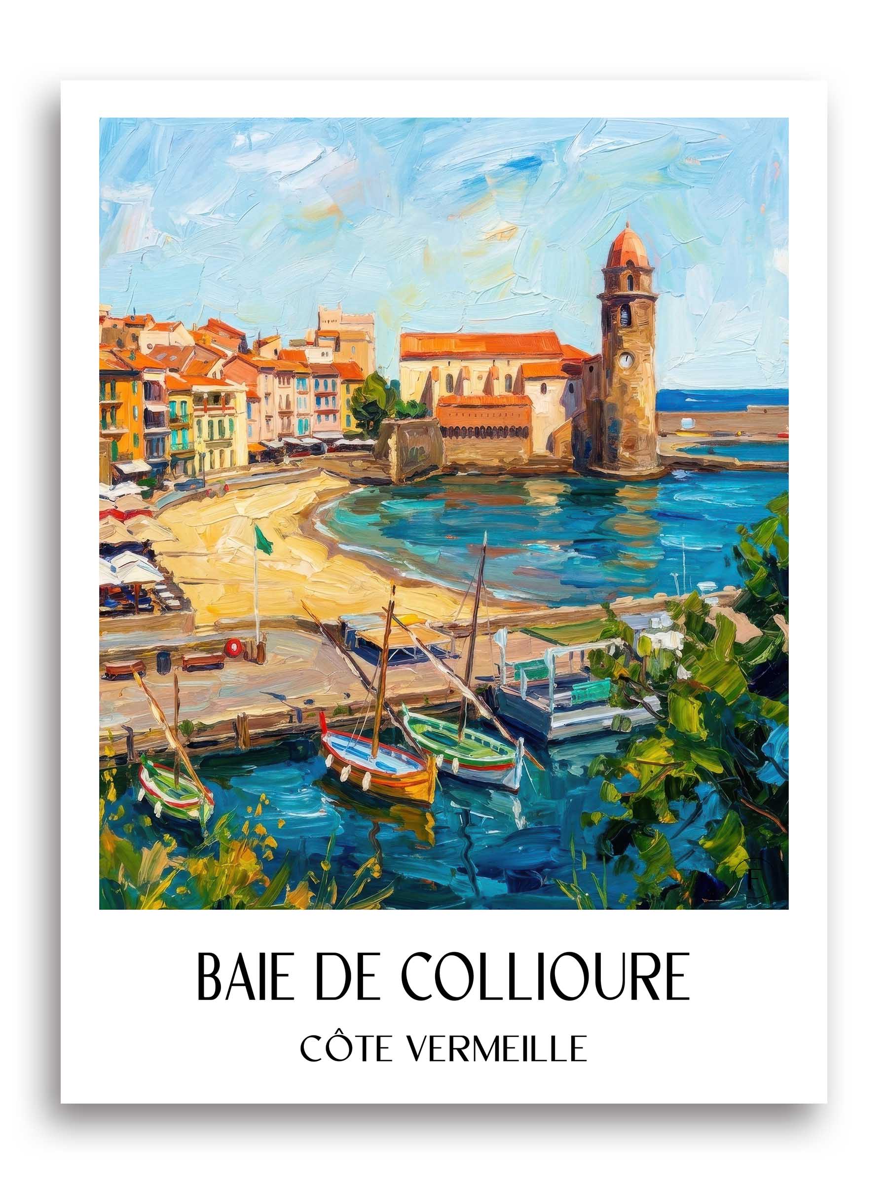 baie-de-collioure-côte-vermeille-frankreich-poster-oil-painting-oelgemaelde