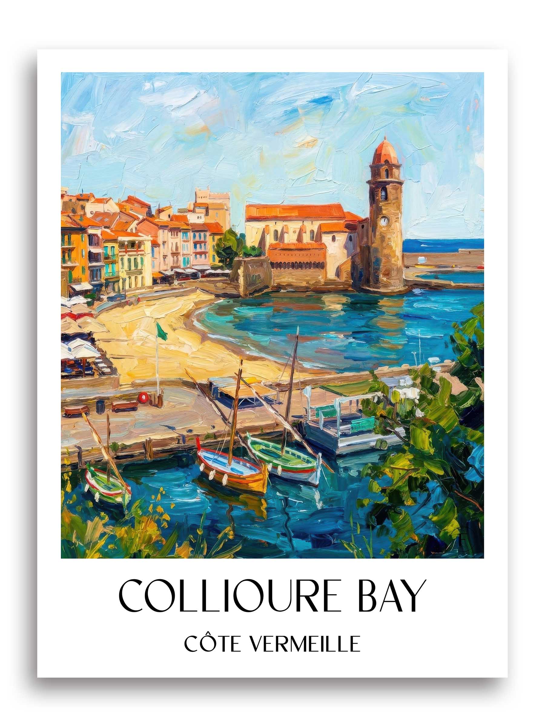 Baie de Collioure Poster - Côte Vermeille - Frankreich Kunstdruck - Ölgemälde von A4 bis A1 - favplace