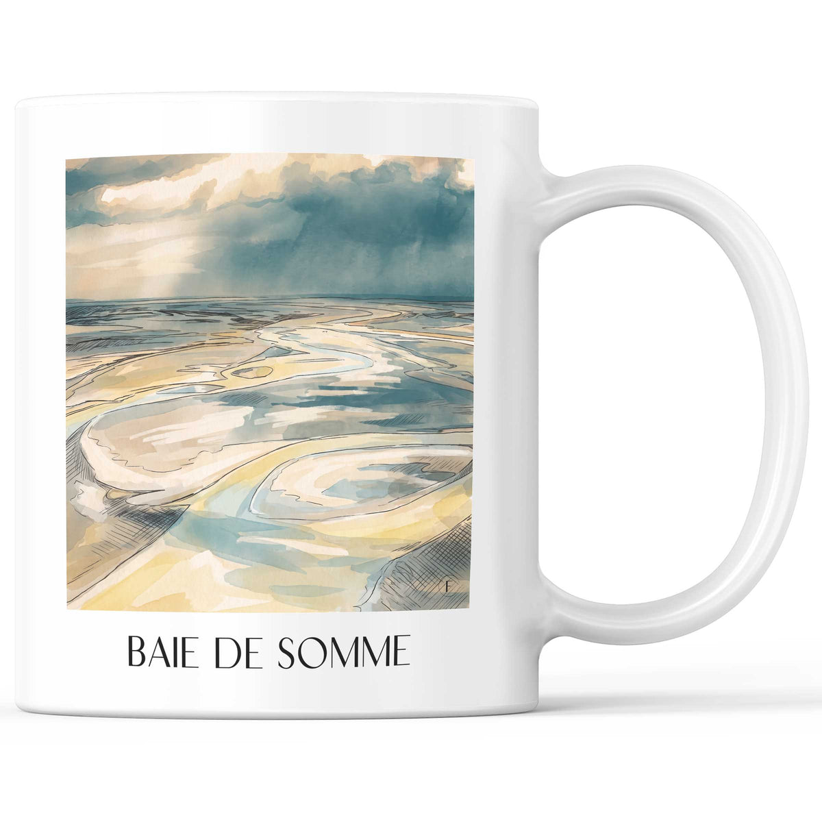 Baie de Somme Kaffeebecher - Frankreich - Frankreich Becher - Kaffeetasse im Aquarell Stil - favplace