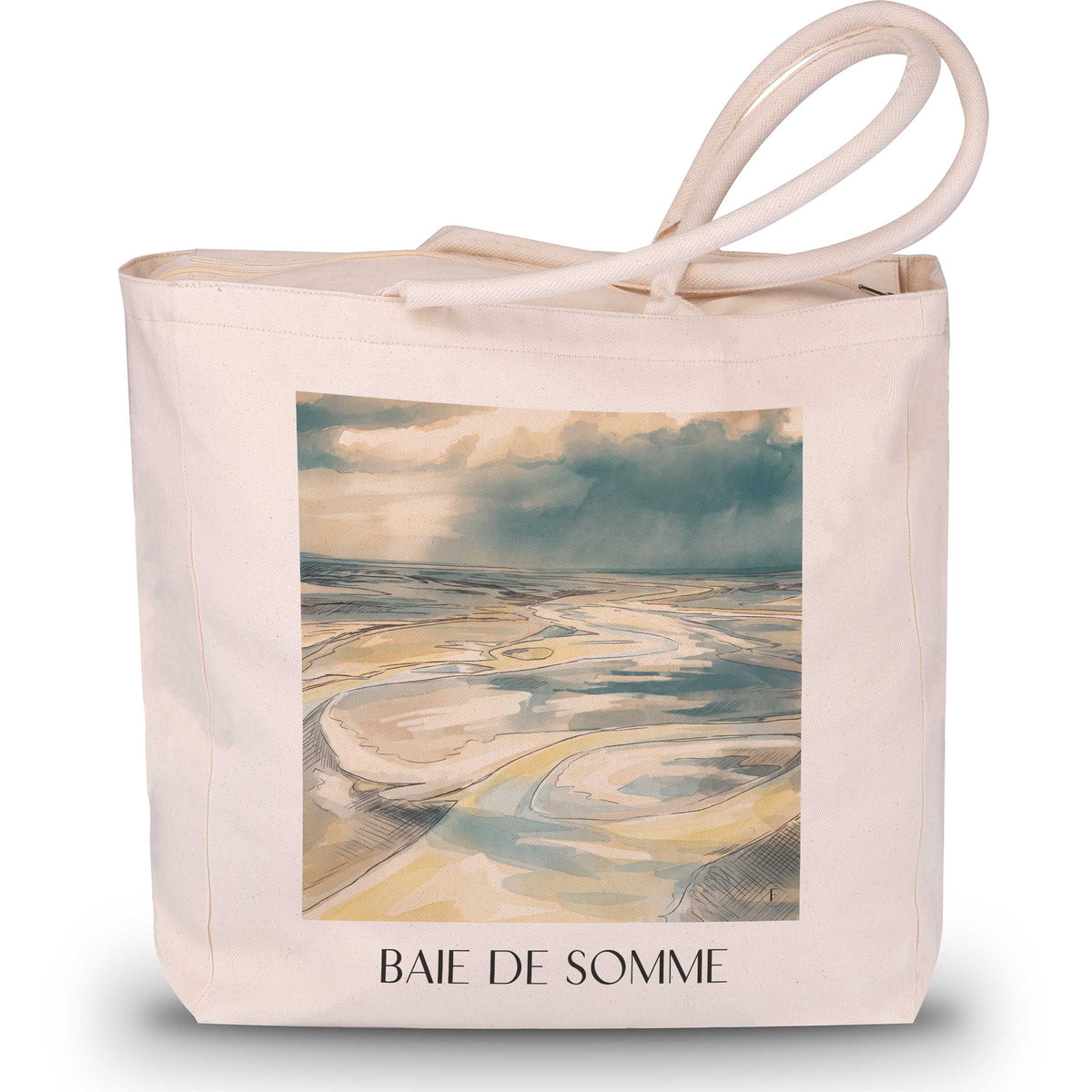 Baie de Somme Shopping Tasche - Frankreich - Frankreich Tote Bag - Einkaufstasche im Aquarell Stil