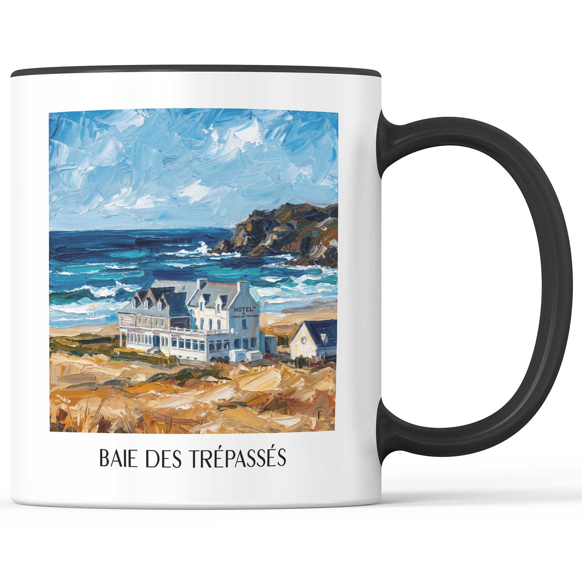 Baie des Trépassés Kaffeebecher - Cap Sizun - Frankreich Becher - Kaffeetasse im Ölgemälde Stil
