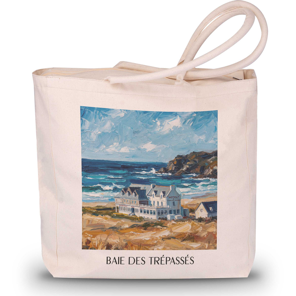 Baie des Trépassés Shopping Tasche - Cap Sizun - Frankreich Tote Bag - Einkaufstasche im Ölgemälde Stil
