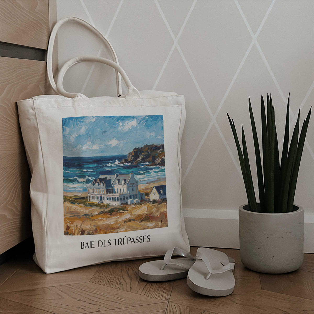 baie-des-trépassés-cap-sizun-frankreich-einkaufstasche-oil-painting-oelgemaelde