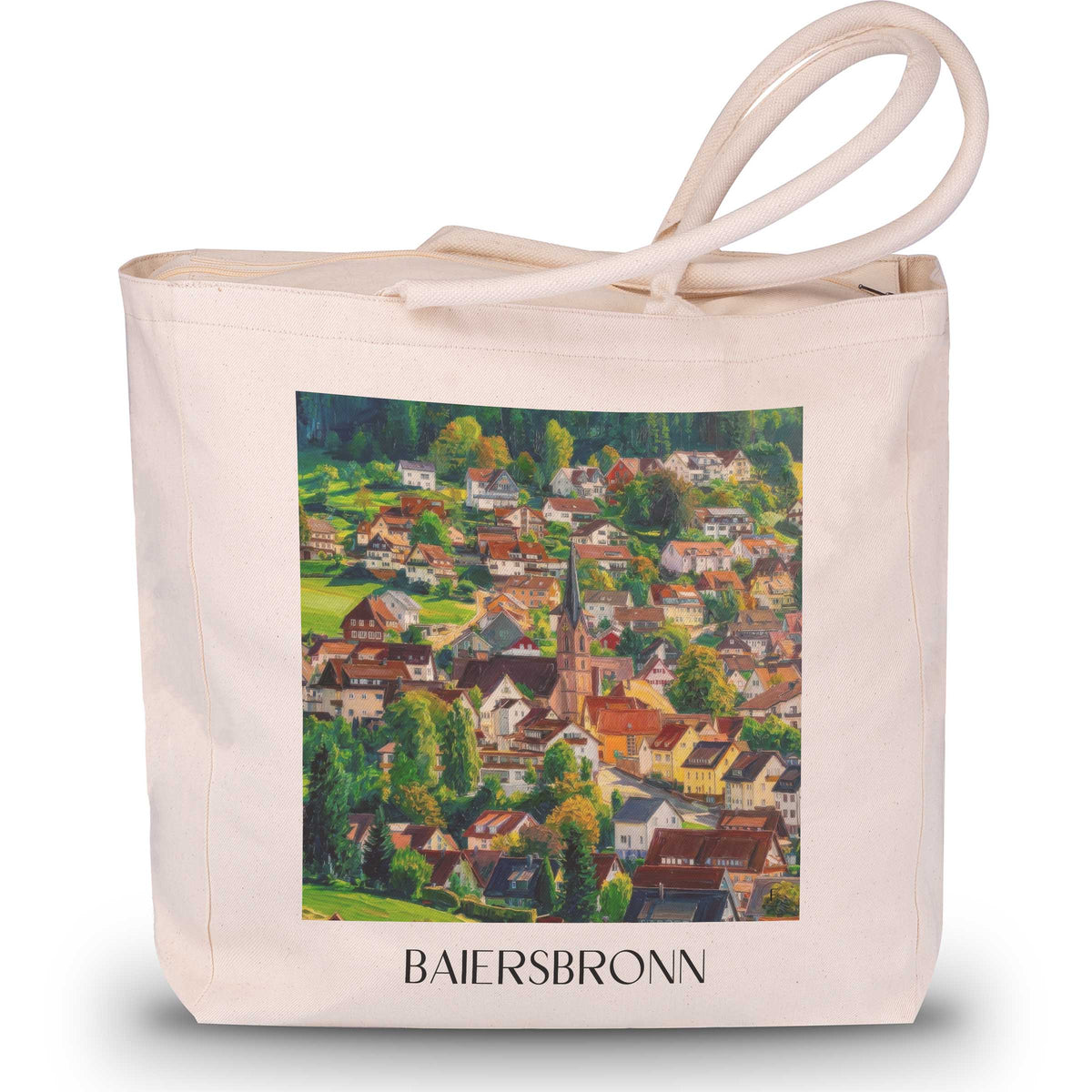 Baiersbronn Shopping Tasche - Schwarzwald - Deutschland Tote Bag - Einkaufstasche im Ölgemälde Stil - favplace