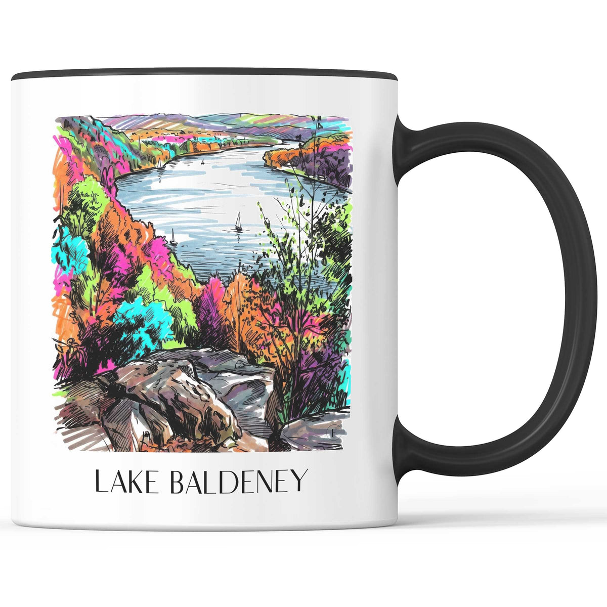Baldeneysee Kaffeebecher - Essen - Deutschland Becher - Kaffeetasse im Tag Graffiti Stil - favplace