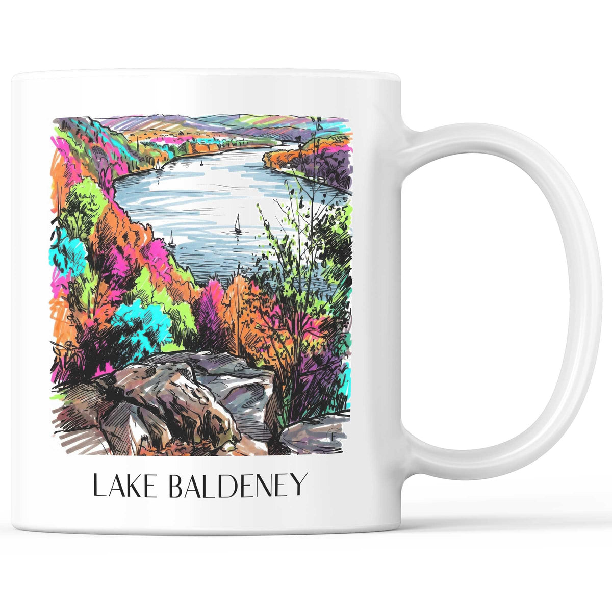Baldeneysee Kaffeebecher - Essen - Deutschland Becher - Kaffeetasse im Tag Graffiti Stil - favplace