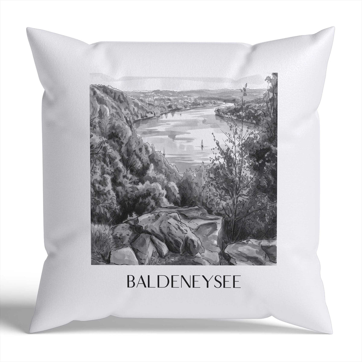 baldeneysee-essen-deutschland-kissenbezug-aquarell-schwarz-weiss