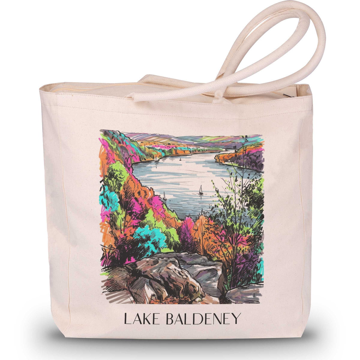 Baldeneysee Shopping Tasche - Essen - Deutschland Tote Bag - Einkaufstasche im Tag Graffiti Stil - favplace