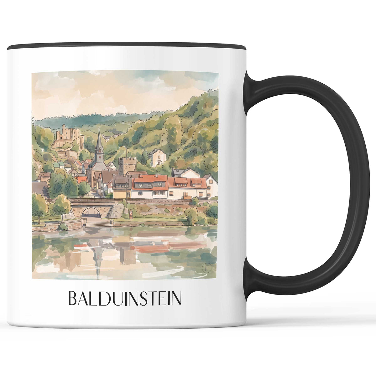 balduinstein-lahntal-deutschland-kaffeebecher-aquarell