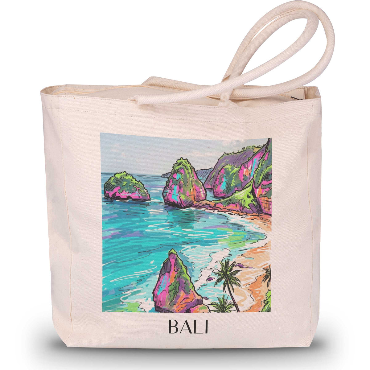 Bali - Indonesien Tote Bag - Einkaufstasche im Tag Graffiti Stil - favplace