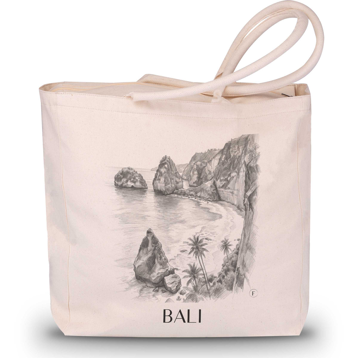 Bali - Indonesien Tote Bag - Einkaufstasche im Zeichnung Stil - favplace