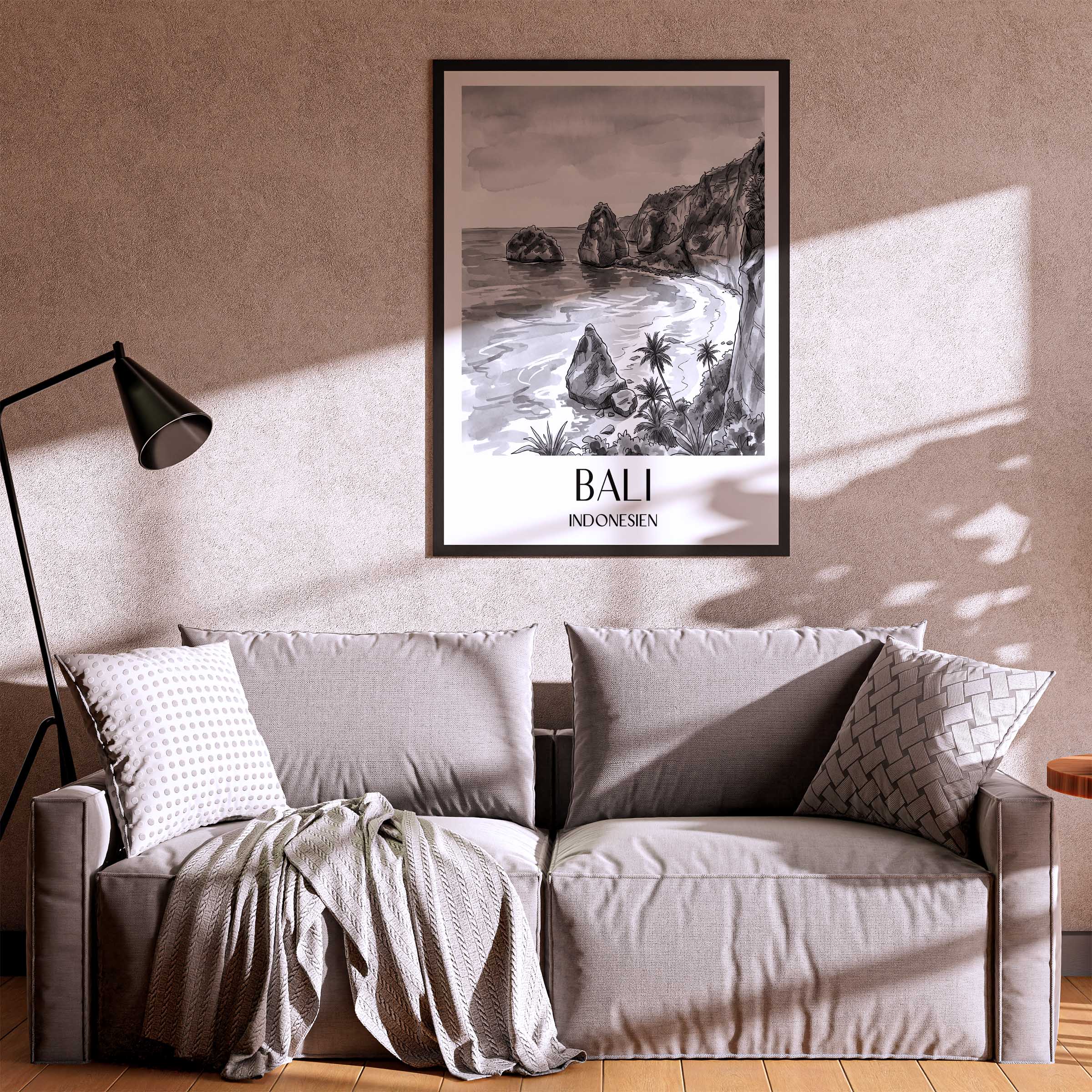 bali-indonesien-poster-aquarell-schwarz-weiss