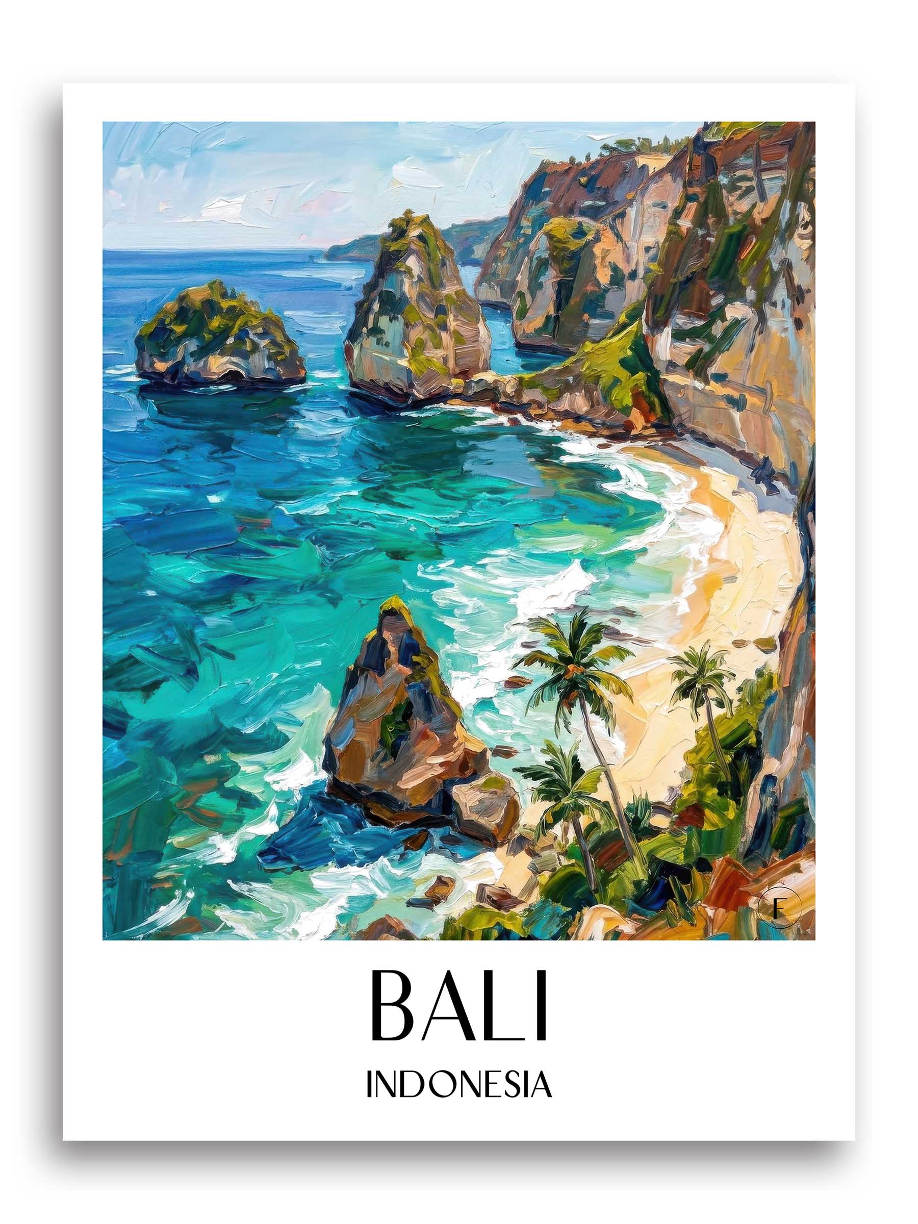 Bali Poster - - Indonesien Kunstdruck - Ölgemälde von A4 bis A1 - favplace