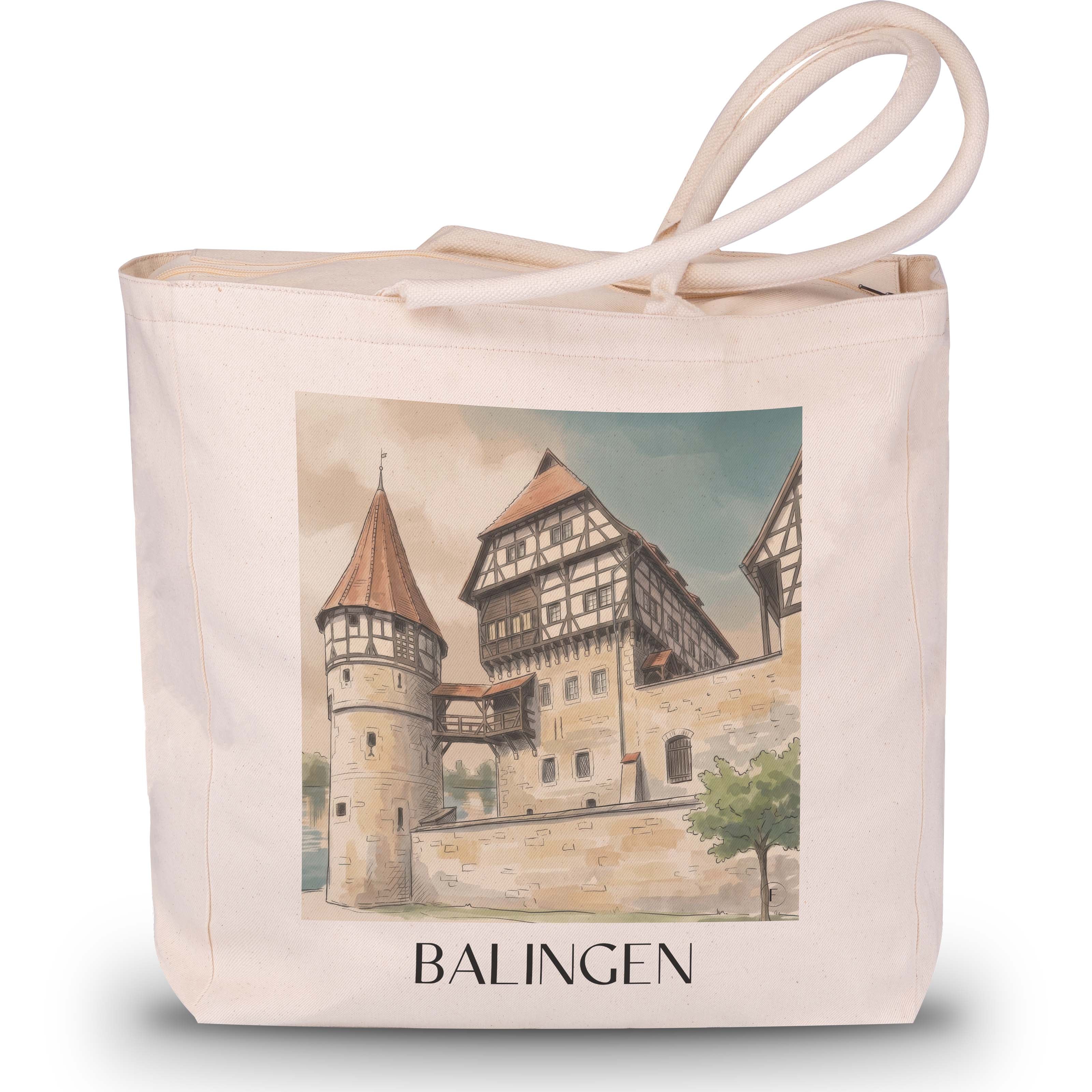 balingen-deutschland-einkaufstasche-aquarell