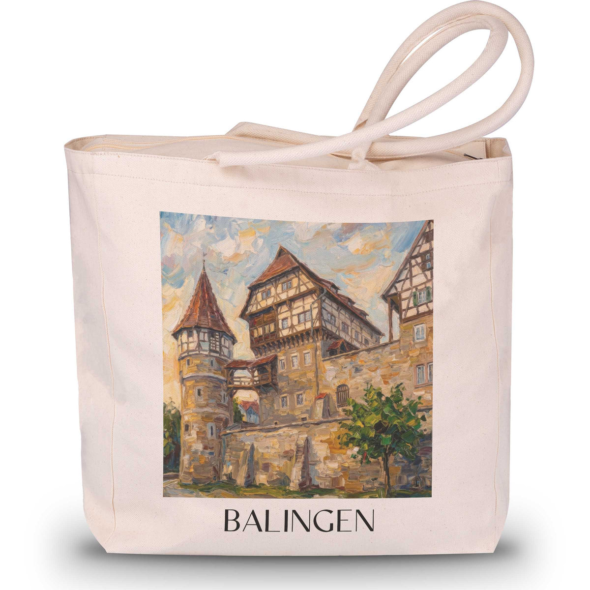 Balingen - Deutschland Tote Bag - Einkaufstasche im Ölgemälde Stil - favplace