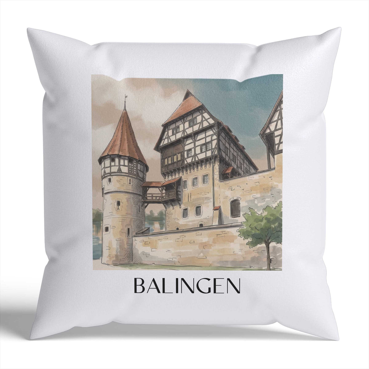 balingen-deutschland-deutschland-kissenbezug-aquarell